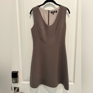 Scoop Neck Flounce Dress in Double Crepe